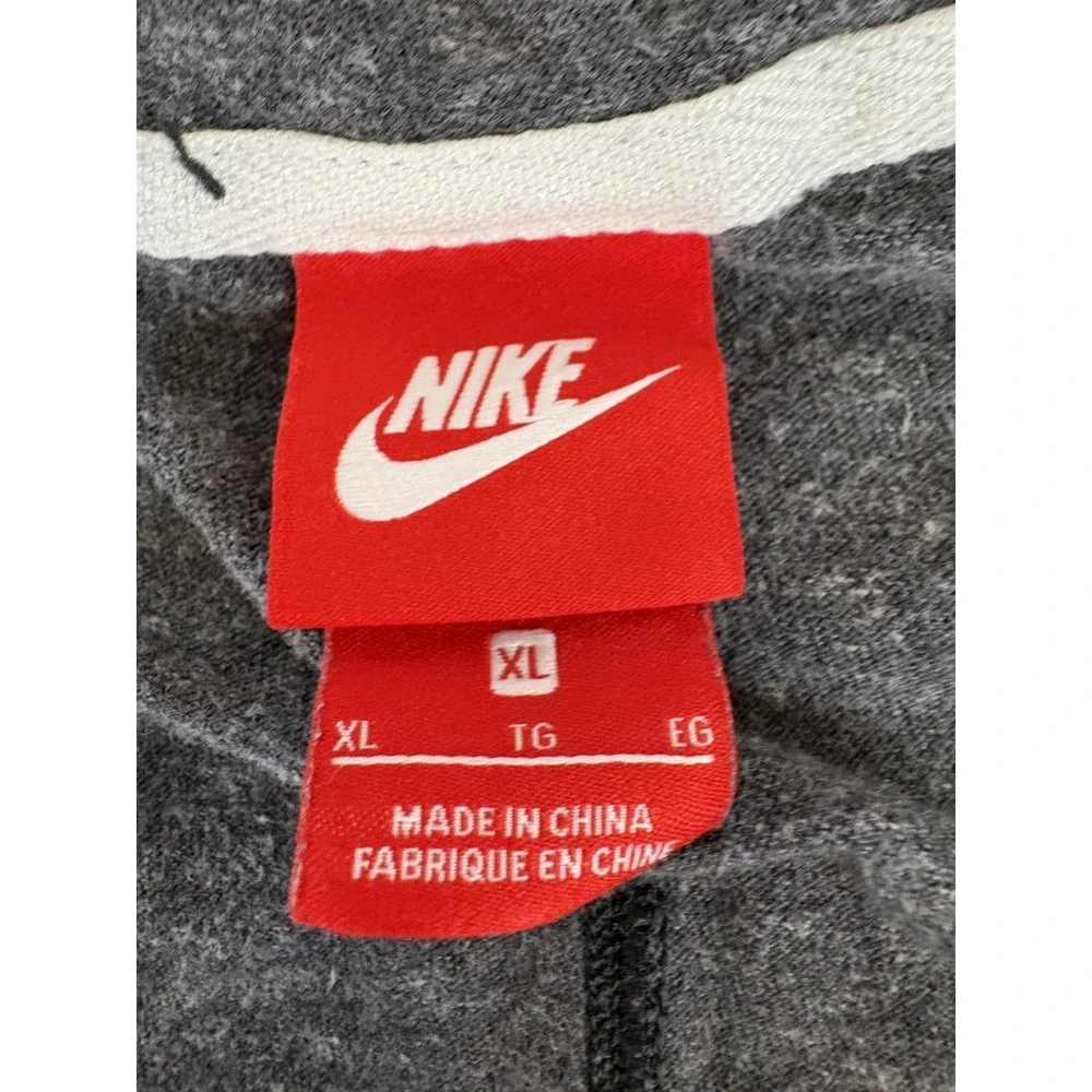 Nike YOUTH Full Zip Cotton Blend Hoodie, Heather Dark Grey, Size XL Extra Large‎